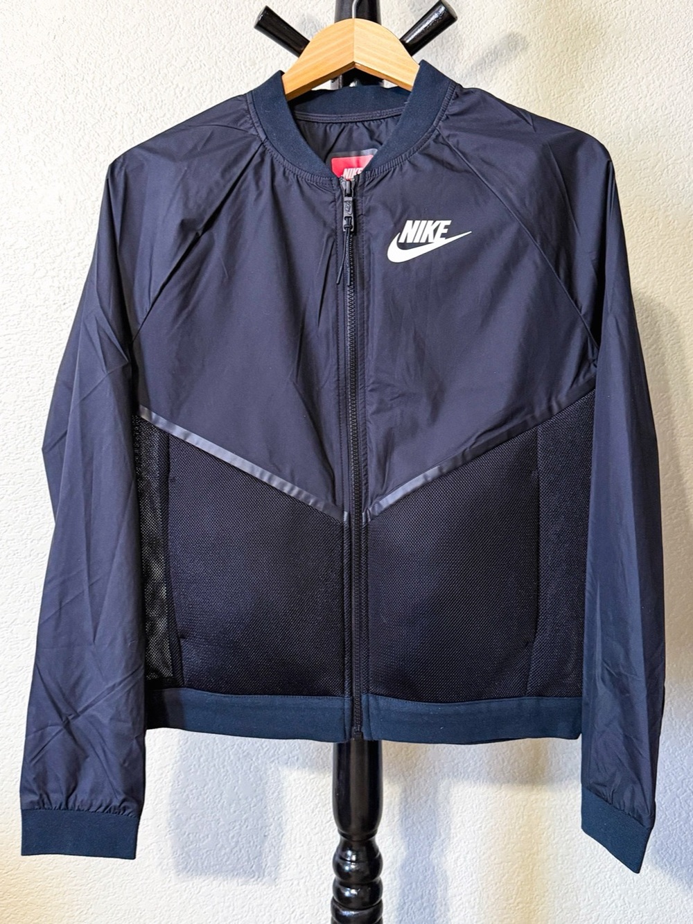 Nike Women's Black Mesh Bomber Jacket Like New